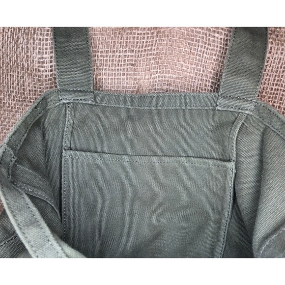 Banana Republic Monogram Canvas Tote Bag Khaki Green - Picture 3 of 4